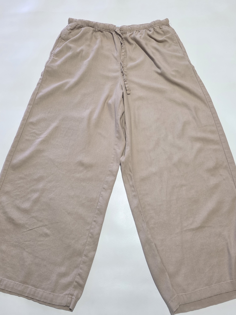 dip Women's Wide-Leg Drawstring Linen Pants Size L.